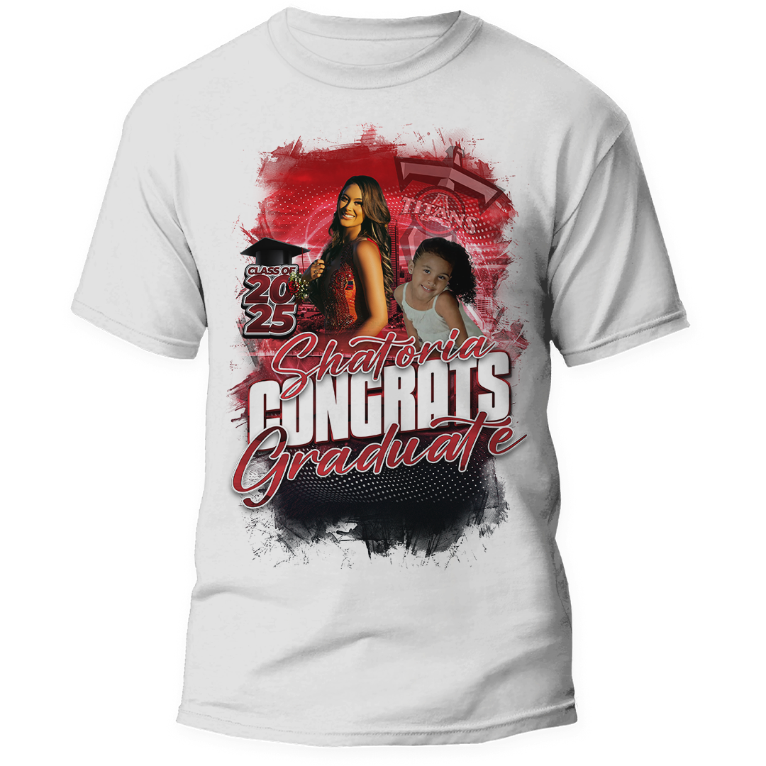 Shatoria Center Print Graduation Shirt