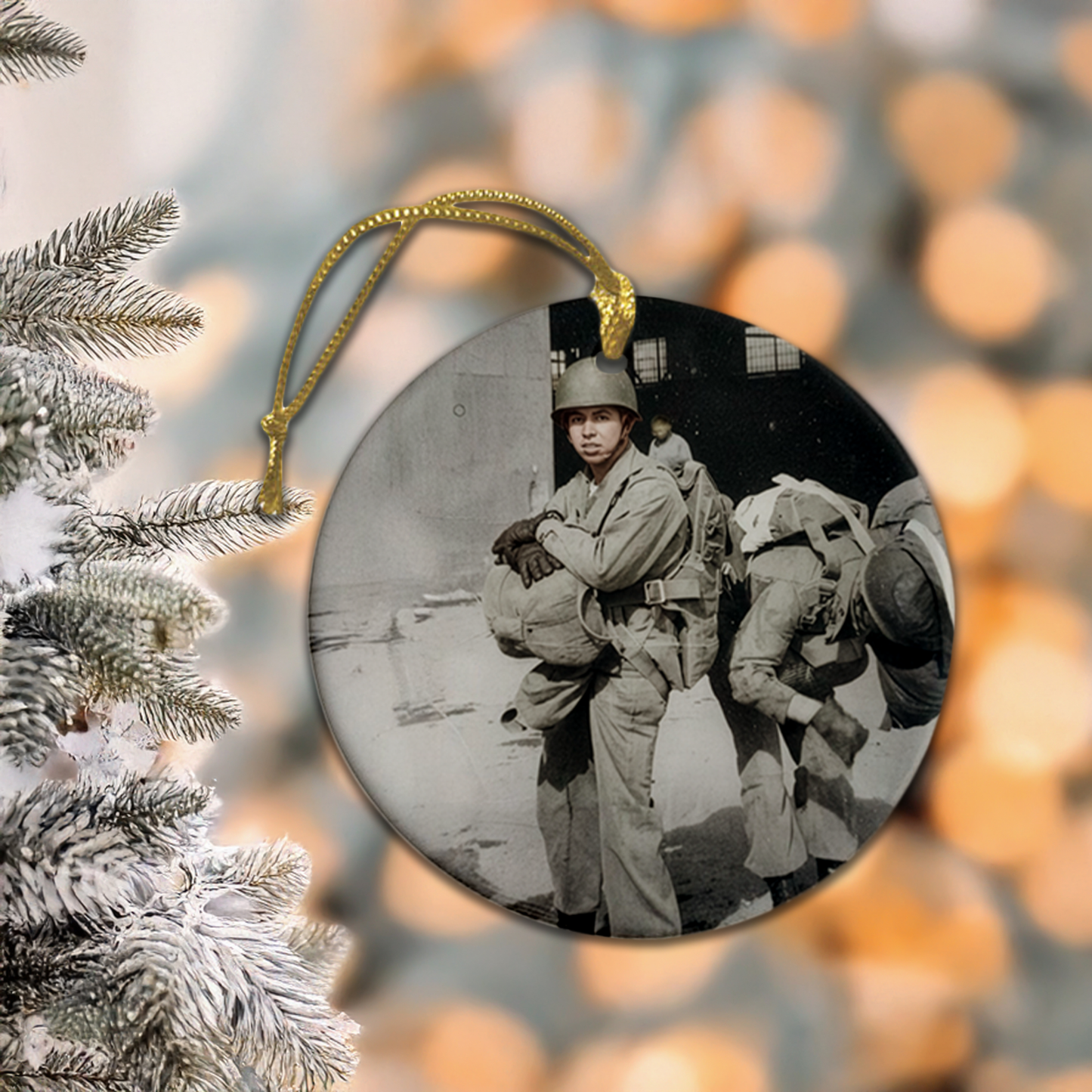 🎄 Custom Ceramic Christmas Ornament – 3" Round Keepsake