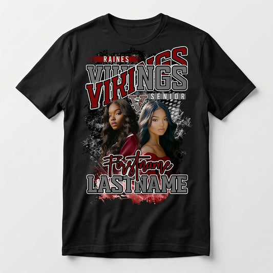 2026 Custom Graduation Center Print T-Shirt – Premium Photo & Name Design