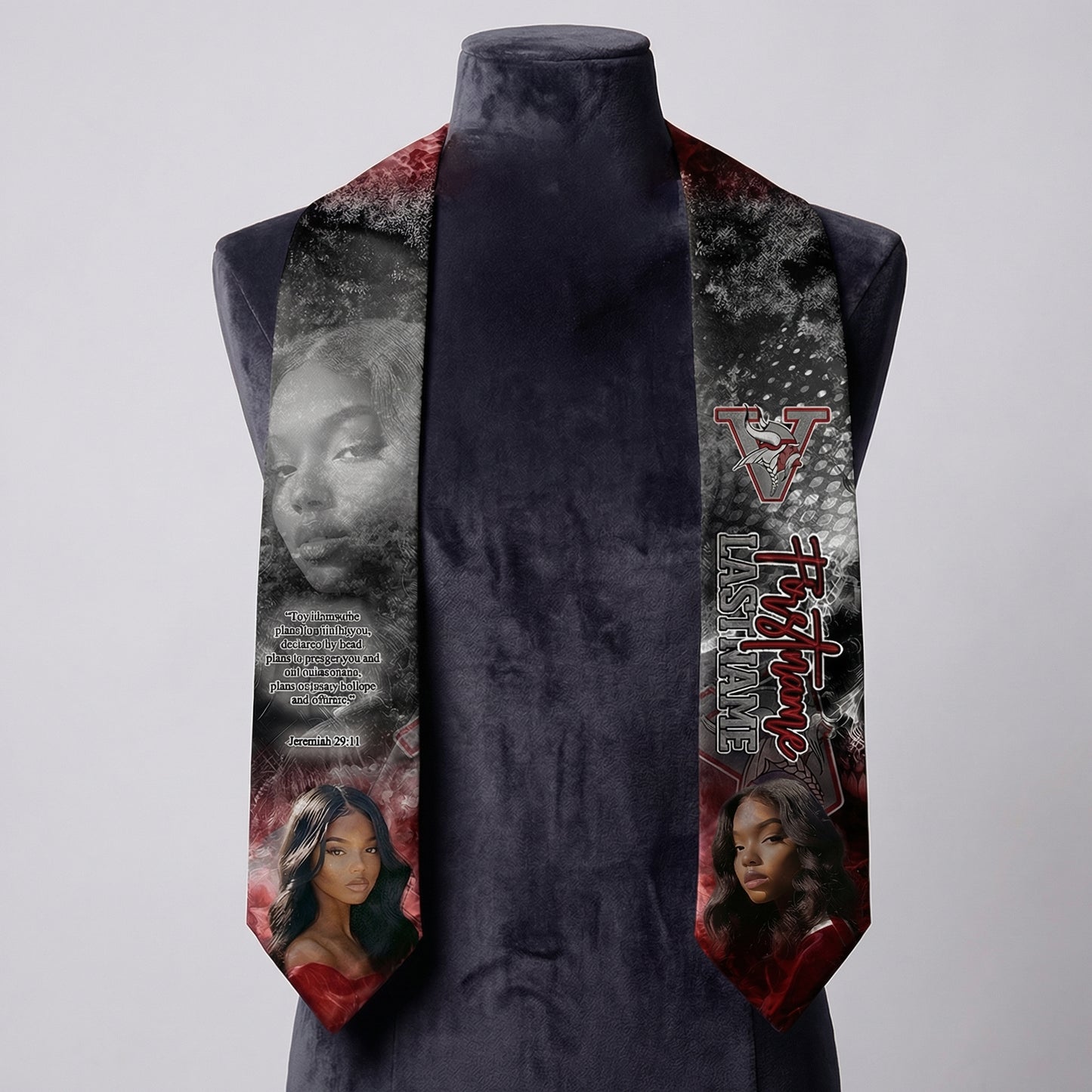 Custom Graduation Stole – Premium Full Sublimation Photo Stole